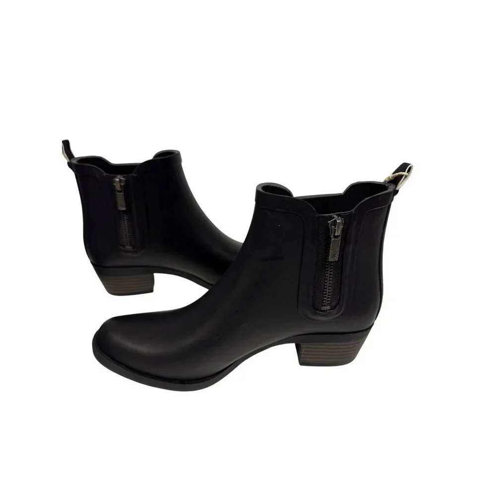 Lucky Brand Bsael H20 Women's Rain Boot Black Ankle Waterproof Size 6 6M NEW